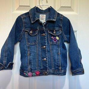 Old Navy Floral Denim Snap Jacket Kids 4T